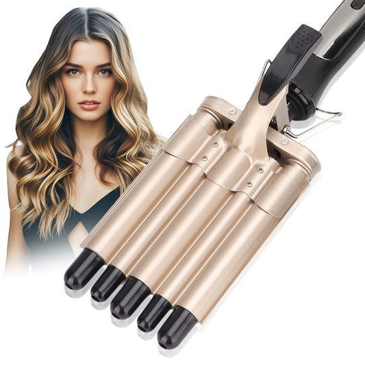 5 Barrel Hair Curling Iron, Digital Display Long Lasting US Plug 110-240V 5 Barrel Hair Crimper Iron For Daily Use