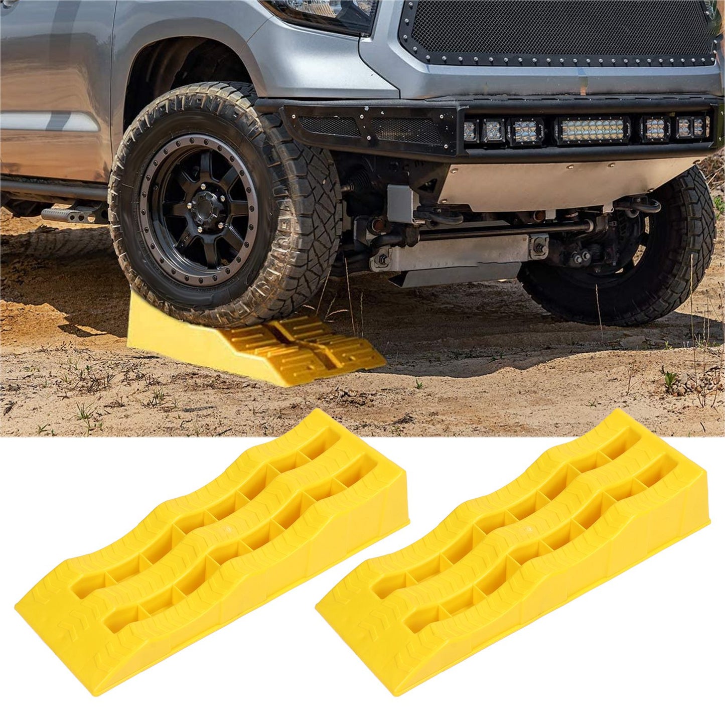 1 Pair Automotive Leveling Ramps, Trailer SUV Car Wheel Chocks, Leveler - 3 Leveling And Raising Auto