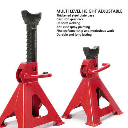 2-Ton Jack Stand 1 Pair Red, Anti Slip Car Lifting Stand 2T Adjustable Height 2 Set Carbon Steel For SUV