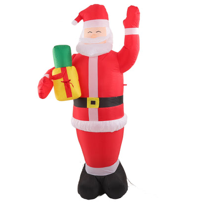 8FT Christmas Inflatables Decorations Santa Claus with Candy Gift Bag, Blow-Up Yard Christmas Decor with LED Lights Display