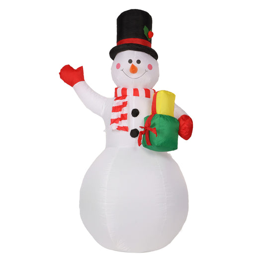 5ft Christmas Inflatable Snowman With Gift Box, Blow Up Christmas Decoration With LED Lights For Holiday/Party/Xmas/Yard/Garden Decorations