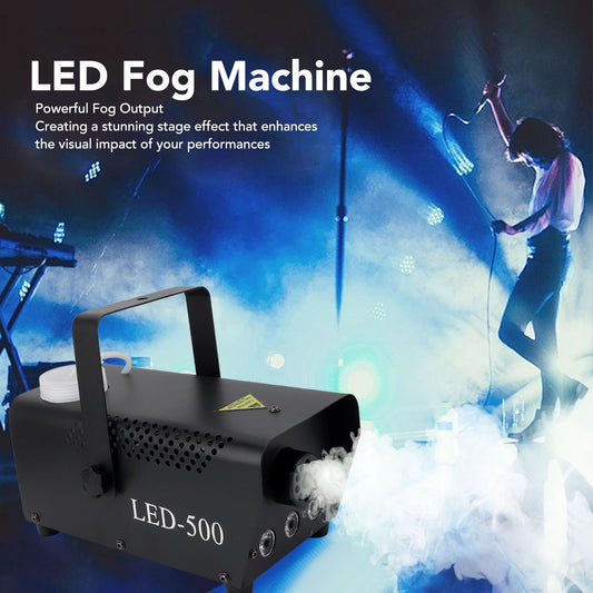 500W Smoke Machine with 3 LED Lights Wired Wireless Remote Control