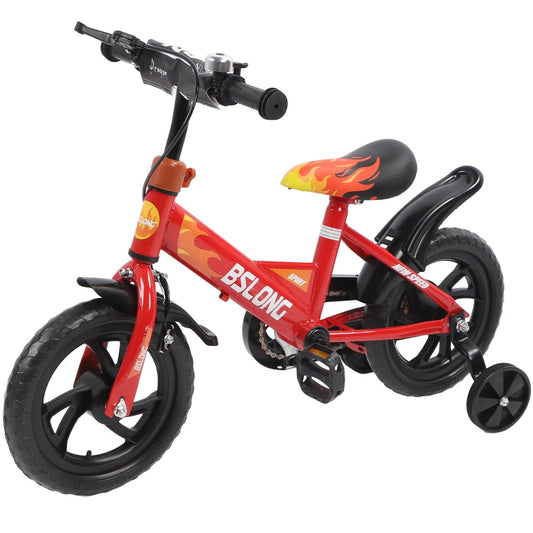 12 Inch Kids Bike with Training Wheels, Children Bike with Adjustable Handlebar, Kids Bicycle for Boys Girls Toddlers Age 1 to 5, 2-in-1 Toddler Bike with Handbrake/Bell/Pedals, up to 110lbs