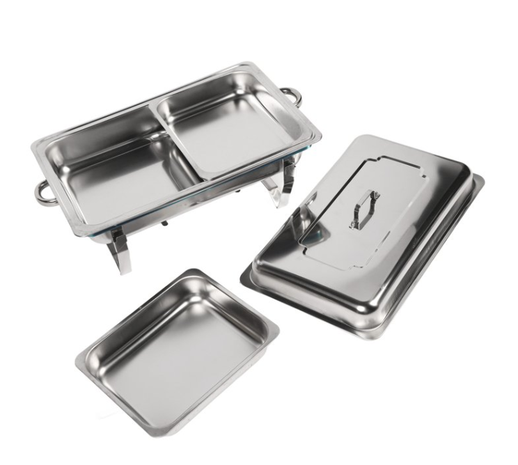 11.6 QT Stainless Steel Food Warmer Foldable Stove Dish Set Rectangular Chafing Dish Chafer Full Buffet Catering