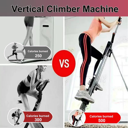 Vertical Climber Folding Heavy Duty 440lbs Loading Exercise Vertical Climber Stepper Home Gym Fitness Workout Cardio Machine