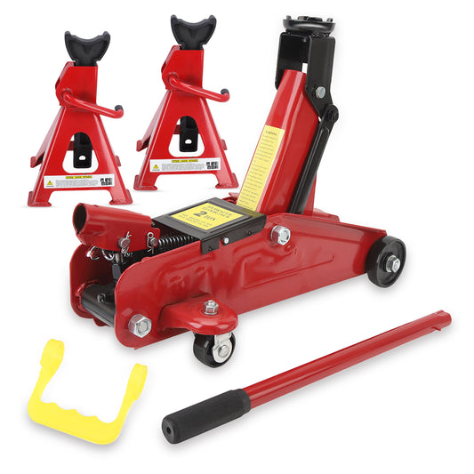 2 Ton Trolley Jack w/ Jack Stands, Lightweight Portable Car Lift Jack Tool Kit