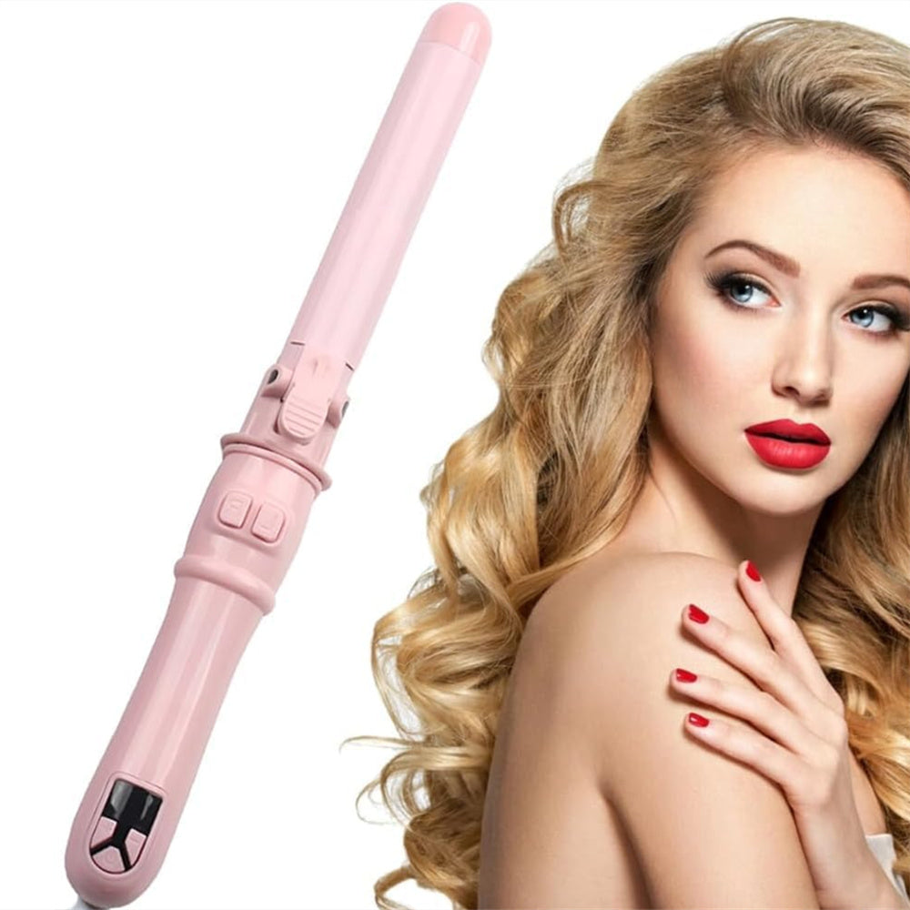 1.1in Ceramic Barrel Automatic Rotating Curling Iron, Digital Temp Control, Curling Wand Fast Heat Up, Auto Shut Off for Waves, Beach Curls for Women & Girls, Ideal Gift