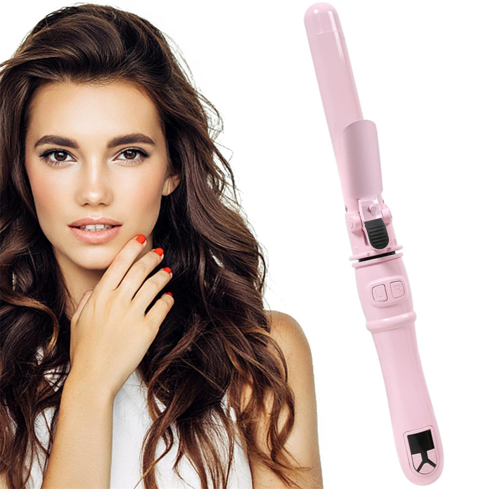 1.1in Ceramic Barrel Automatic Rotating Curling Iron, Digital Temp Control, Curling Wand Fast Heat Up, Auto Shut Off for Waves, Beach Curls for Women & Girls, Ideal Gift