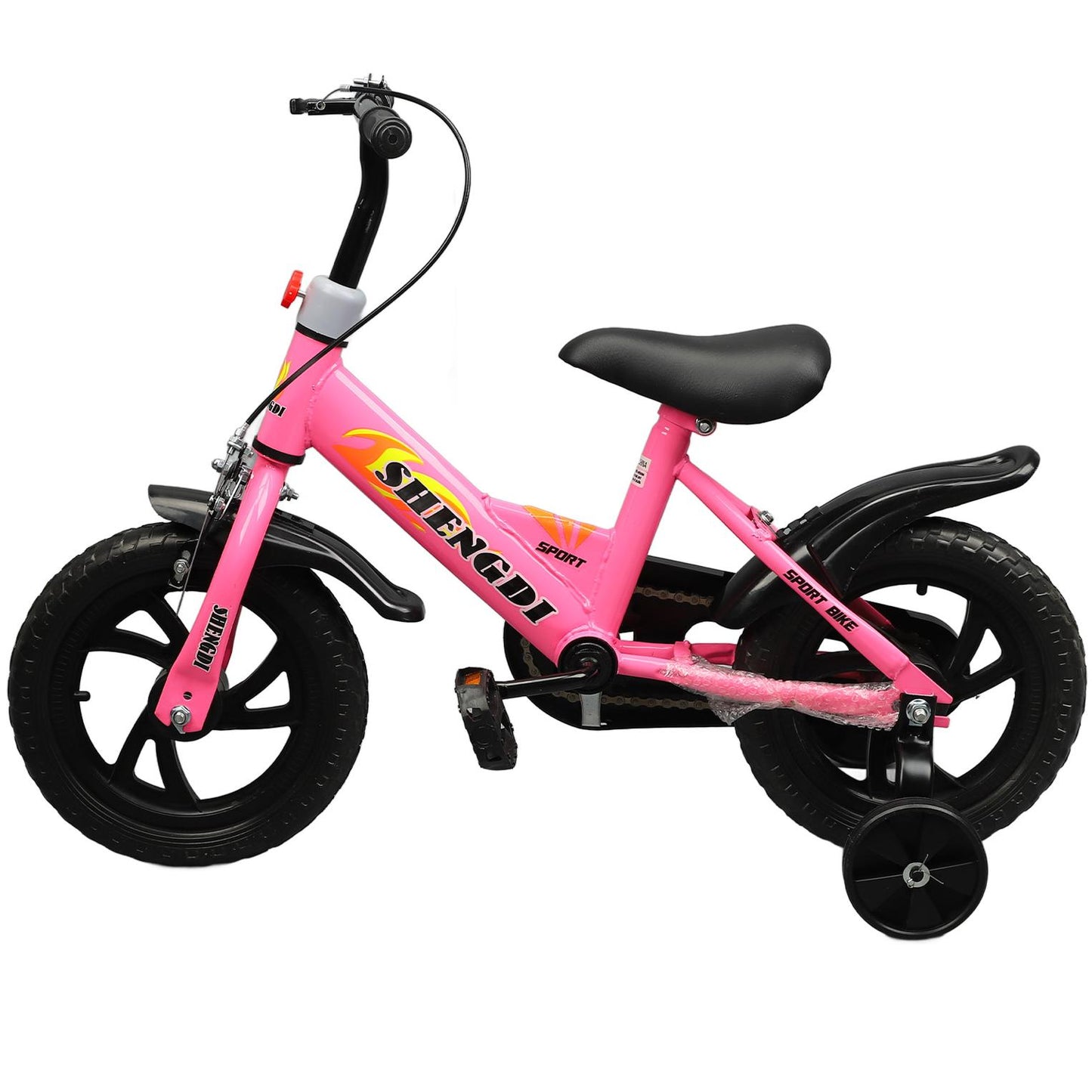 12 Inch Kids Bike with Training Wheels, Children Bike with Adjustable Handlebar, Kids Bicycle for Boys Girls Toddlers Age 1 to 5, 2-in-1 Toddler Bike with Handbrake/Bell/Pedals, up to 110lbs